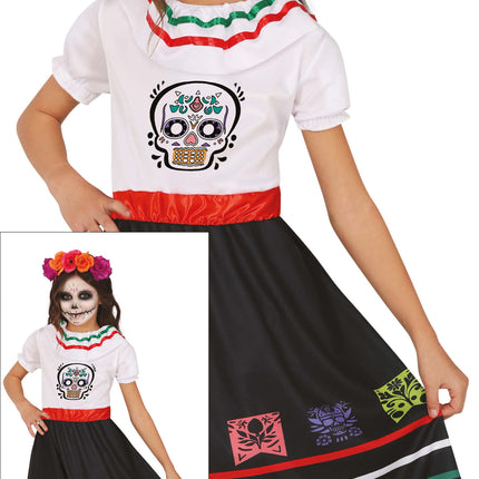 Dia De Los Muertos Sukienka Dziewczyna Czaszka