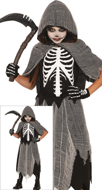 Sukienka na Halloween dla dziewczynki Żniwiarz Szkielet