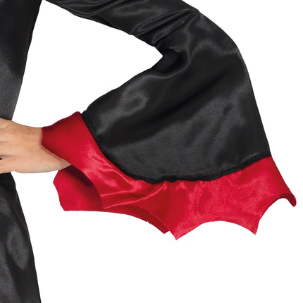 Kostium na Halloween Czarny Czerwony Dziewczyna Wampir Długi