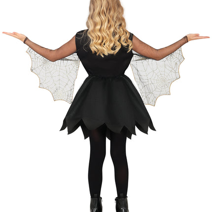 Halloweenowa sukienka dla dziewczynki z pajęczyną i pająkiem