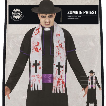 Kostium Zombie Kapłana na Halloween Mężczyźni L