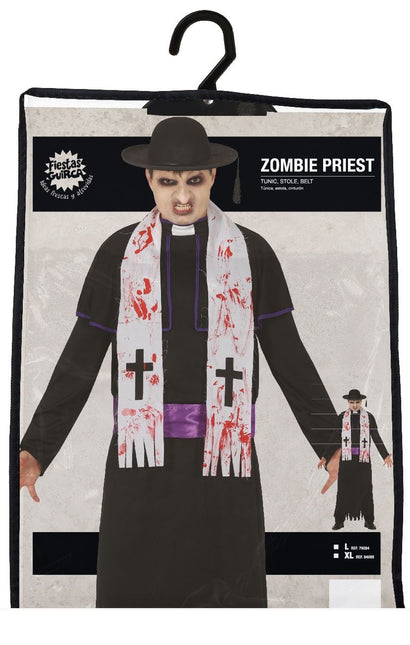 Kostium Zombie Kapłana na Halloween Mężczyźni L