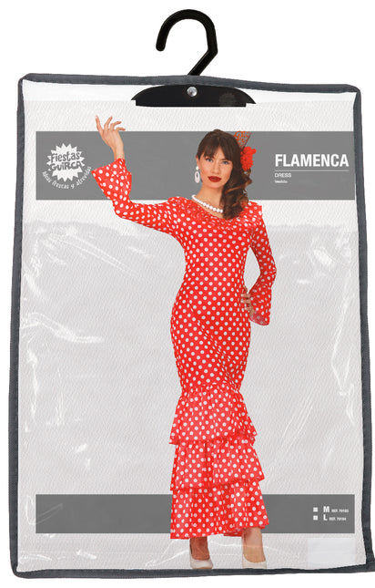 Sukienka hiszpańska Flamenco w białe kropki