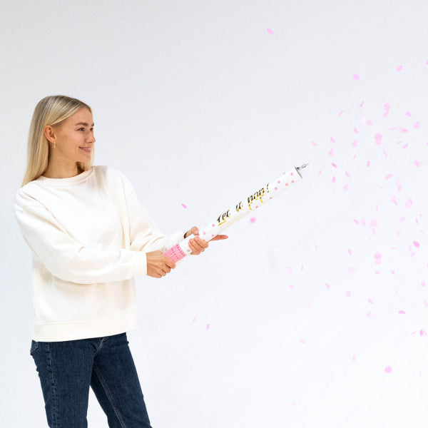 Różowa armatka na konfetti 60 cm