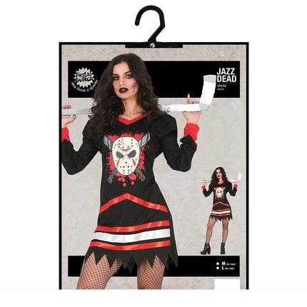 Kostium hokejowy na Halloween damski czerwono-czarny