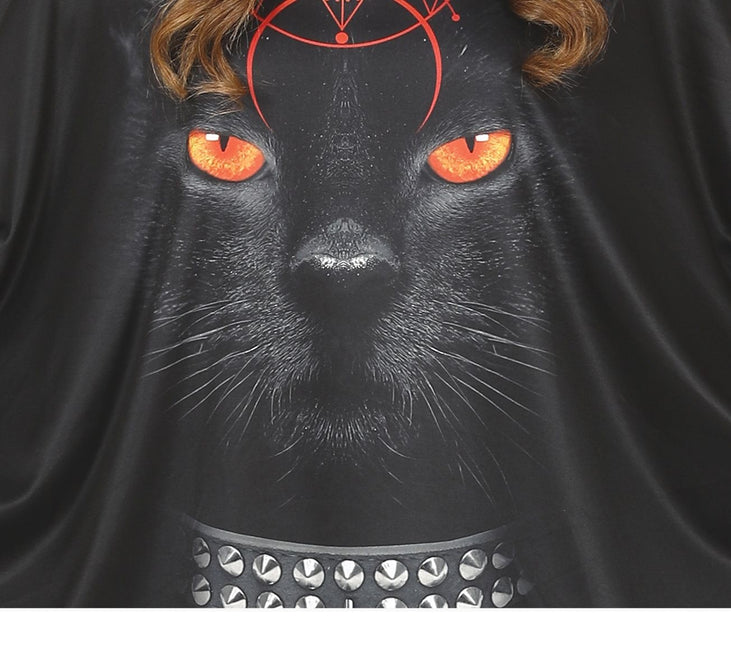Poncho damskie na Halloween z kotem