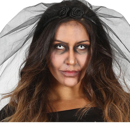 Kostium upiornej panny młodej na Halloween damski czarny