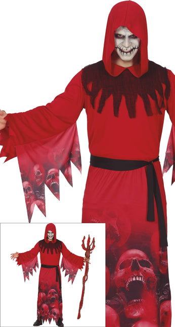 Kostium na Halloween Czerwony męski żniwiarz