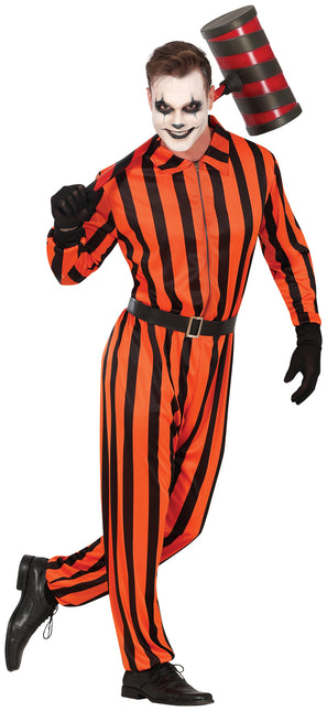 Halloweenowy kombinezon męski więzień arlekin