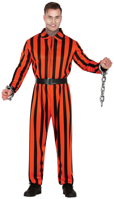 Halloweenowy kombinezon męski więzień arlekin