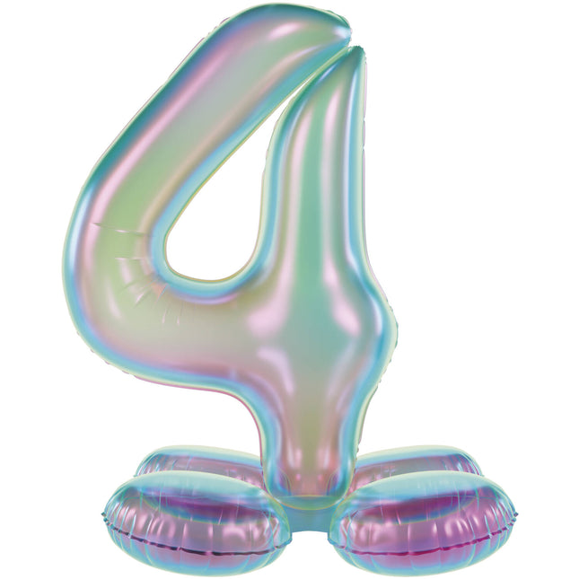 4 Year Figure Balloon Standard Holographic Empty 72cm