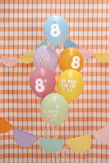 8 Jaar Ballonnen 30cm 50st van Partydeco koop je bij Partywinkel