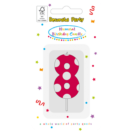 8 Jaar Kaars Roze van Procos koop je bij Partywinkel