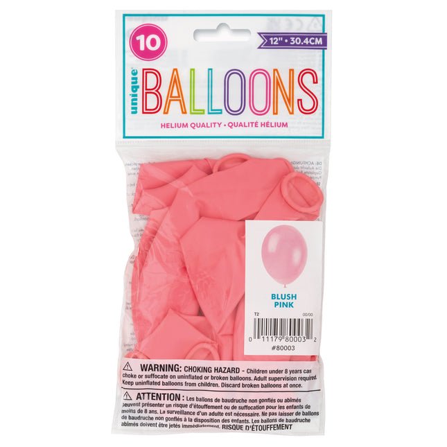 12" Balony lateksowe Premium, 10 szt. - Różowy róż