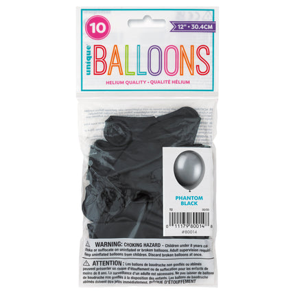 Czarne balony błyszczące 30cm 10szt