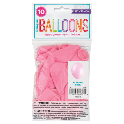 Balony lateksowe błyszczące jasnoróżowe 30cm 10szt