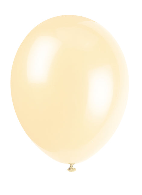 12" Balony lateksowe Premium, 10 sztuk - kość słoniowa kremowy