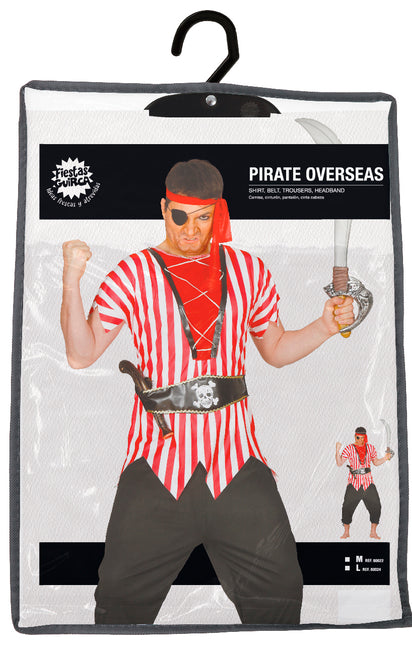 Kostium pirata czerwony biały męski