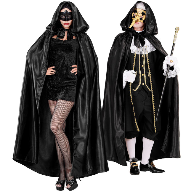 Peleryna na Halloween czarna 1,52 m