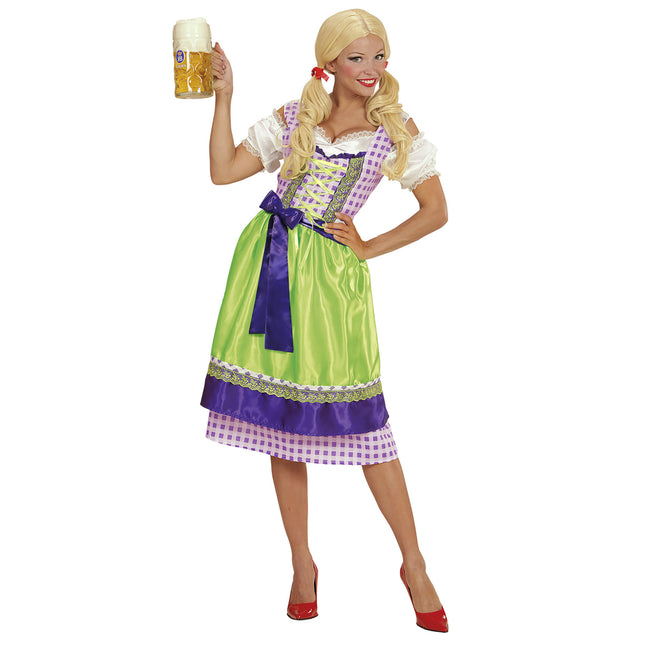 DIRNDL FIOLETOWY/ZIELONY