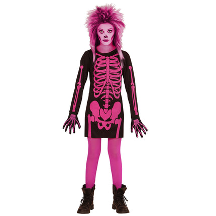 Sukienka na Halloween Czarna Różowa Dziewczynka