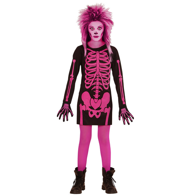 Sukienka na Halloween Czarna Różowa Dziewczynka