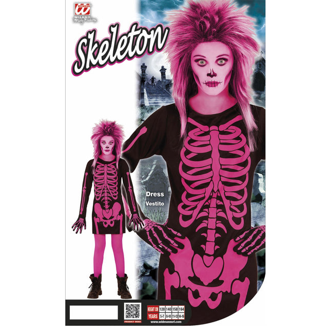 Sukienka na Halloween Czarna Różowa Dziewczynka