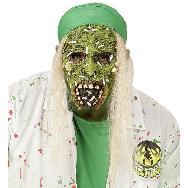 Maska na Halloween Zielone Dziecko Zombie