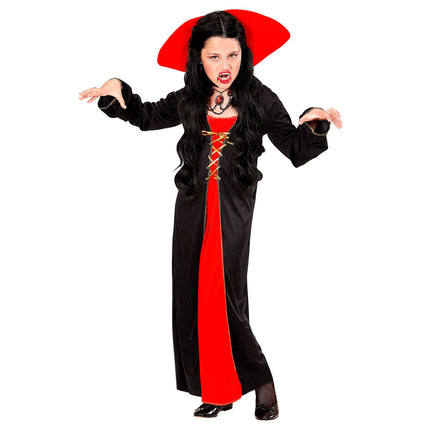 Sukienka na Halloween Czerwono Czarna Dziewczyna Wampir 2-częściowa