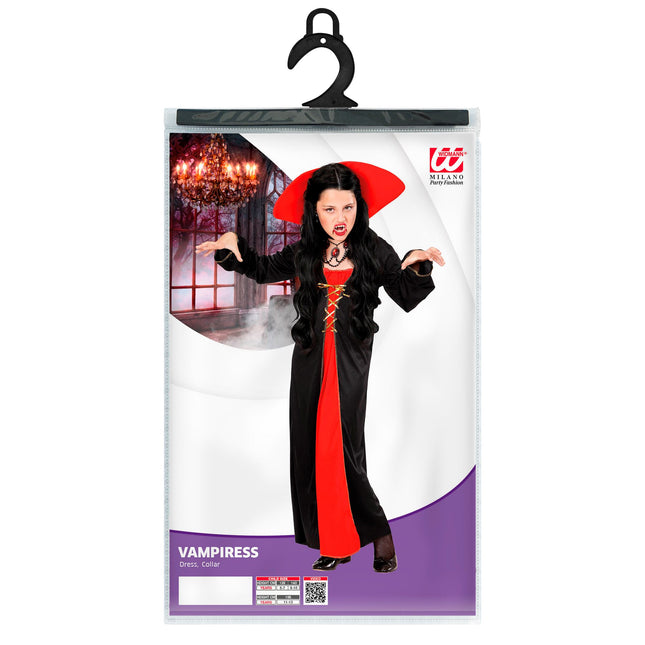 Sukienka na Halloween Czerwono Czarna Dziewczyna Wampir 2-częściowa