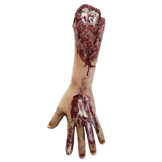 Halloweenowa sztuczna ręka z krwią