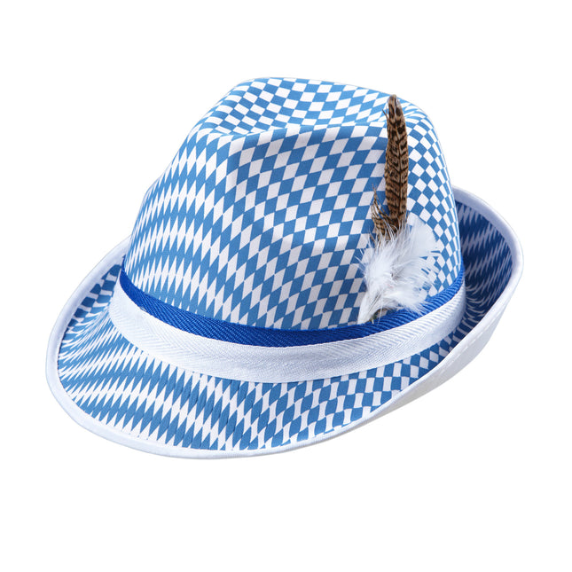 FEDORA Z BAWARSKIM NADRUKIEM I PIÓRAMI
