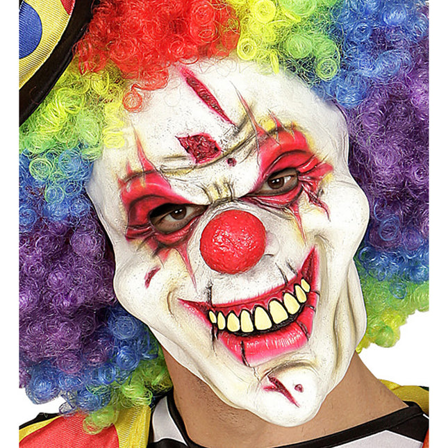 Maska na Halloween Tęczowy Klaun