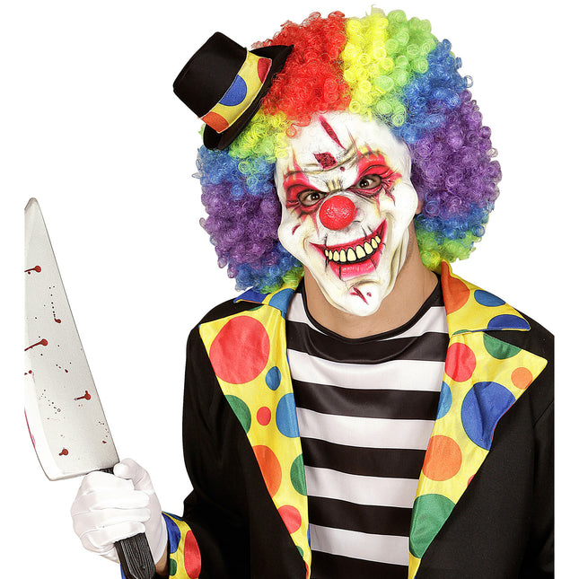 Maska na Halloween Tęczowy Klaun