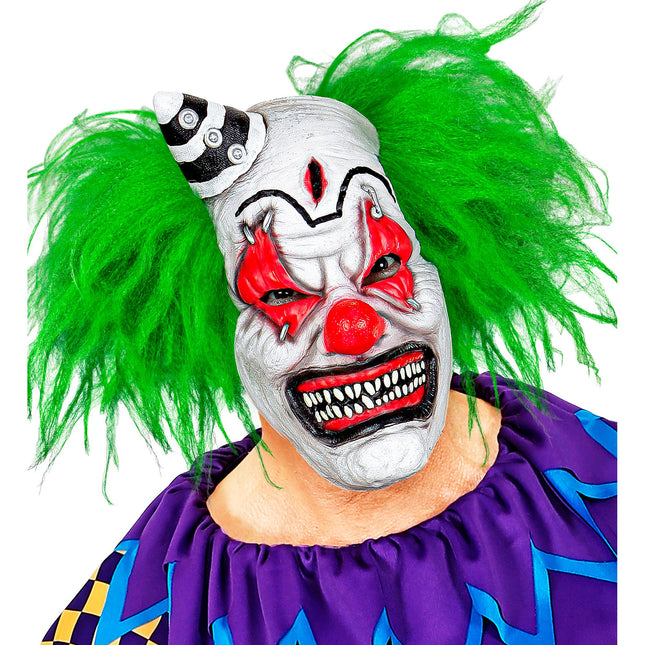 Maska na Halloween Zabójczy klaun z włosami