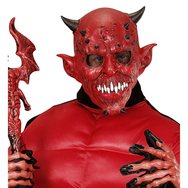 Maska na Halloween Diabeł z rogiem