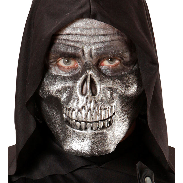 Ustnik na Halloween Srebrna Czaszka