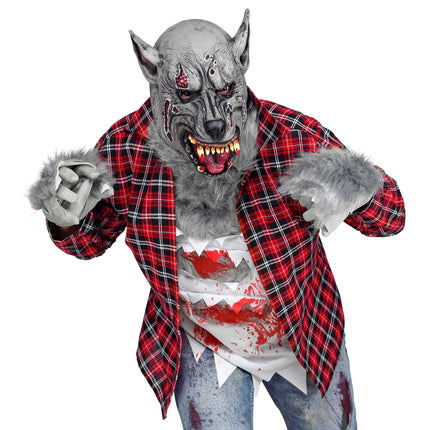 Maska na Halloween Szary Wilkołak Horror
