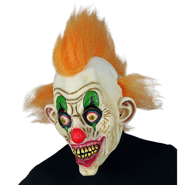 Maska na Halloween Cyrkowy klaun z włosami