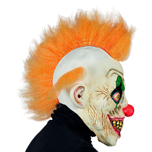 Maska na Halloween Cyrkowy klaun z włosami