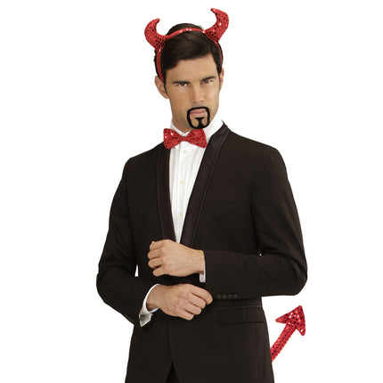 Czerwony zestaw akcesoriów Devil Sequins