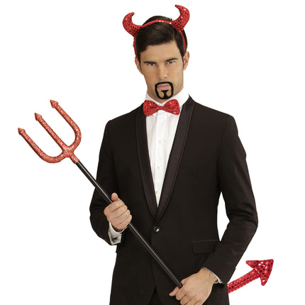 Czerwony zestaw akcesoriów Devil Sequins