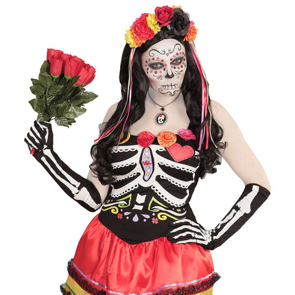 Rękawiczki na Halloween Szkielet 50 cm