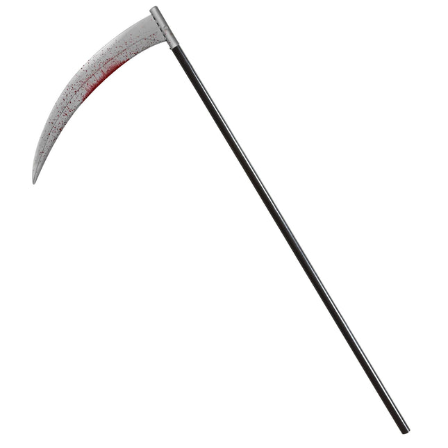 Halloweenowa sztuczna kosa Bloody 1,2 m