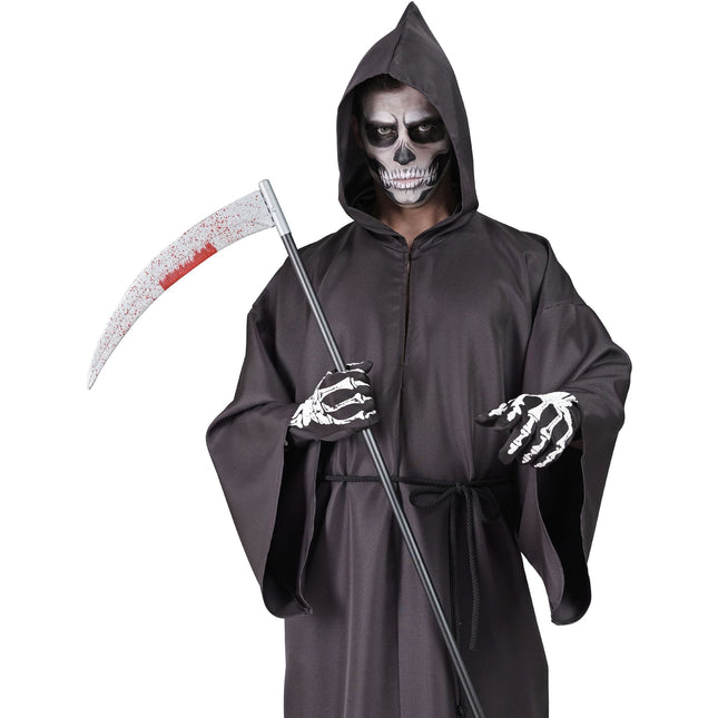 Halloweenowa sztuczna kosa Bloody 1,2 m