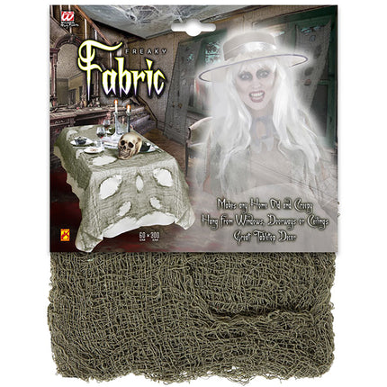 Obrus na Halloween zielony podarty 3m
