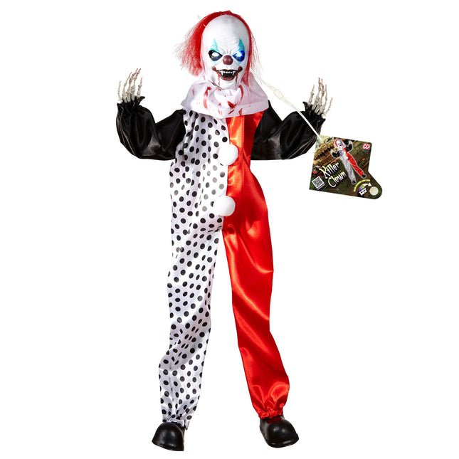Halloweenowa lalka klaun ze światłami 90 cm
