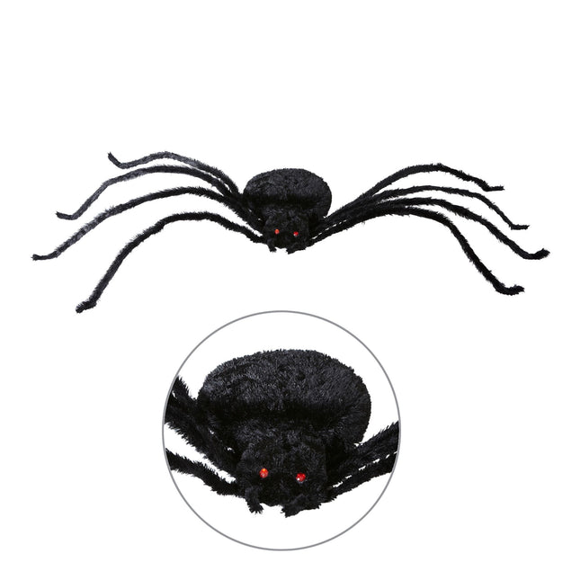 Fałszywy pająk na Halloween czarny 2,2 m