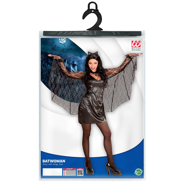 Sukienka na Halloween Czarna Damska Nietoperz
