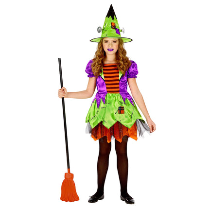 Sukienka na Halloween Kolorowa Dziewczyna Czarownica